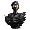 Europese Zwarte Goud Luchtfoto Vogel Figuur Standbeeld Hars Ambachten Abstracte Kunst Karakter Sculptuur Woondecoratie Accessoires Gift T2006220W