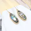 Dangle Earrings 1Pair Natural Abalone Shell Zircon For Women Fashion Jewelry Crochet Drop Pendant Statement Girl Gifts