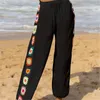 Pantalons pour femmes Femmes Été Coloré Crochet Plage Large Jambe Maillot De Bain Couvrir Pantalon