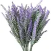 6x bundle bouquet di lavanda artificiale mazzo di lavanda finta fiori viola pianta artificiale per la decorazione domestica di nozze Off294p