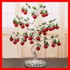 Belle cristal rouge cerise BPPLE arbre Figurines artisanat Fengshui ornement décoration de la maison noël nouvel an cadeaux Y200903285y