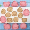 베이킹 도구 8pcs/세트 만화 쿠키 커터 곰팡이 비스킷 몰드 헤드 초상화 3D 프레스 DIY 스탬프 요리 부엌 베이크웨어