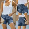 Calças de brim femininas calças jeans senhoras shorts soltos bolso buraco inferior sexy casual moda verão calças para feminino aconchegante ropa de mujer