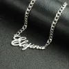 Necklaces Cuba Figaro Chain Bijoux Femme Old English Name Necklaces Maxi Colar for Women Bridesmaid Custom Nameplate Necklaces Jewelry