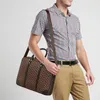 Pastas impressas de couro maleta de negócios homens/mulheres bolsa de roda 14/16 polegadas laptop ombro crossbody bolsa de computador