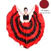 Stage Wear 2024 Polyester Satin Lisse Big Swing Carnaval Party Ballroom Costumes de danse du ventre Gypsy Femme Espagnol Flamenco Jupe Robe