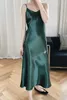 Casual Dresses Elegant Spaghetti Strap Bodycon 2024 Summer Satin Maxi Dress Sexy V Neck Ankle Length Pencil Women Club Party Vestidos