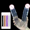 Vibratori Grande Realistico Dildo di Silicone Della Vagina Anale Doppio Ended Dong Pene G-spot Simulazione Morbida Gelatina Dildo Giocattoli Del Sesso per Le Donne Lesbiche