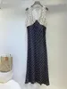 Party Dresses Black and White Stitching Polka Dot Print Tank Dress Casual Fashion 2024 Summer 0416