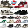 TS X 1 Low Travis Reverse Mocha Jump Man 1S Lage basketbalschoenen Zwart Phantom Medium Olive High OG Chicago Patent Bred Men Women Trainers Sneakers maat 13