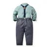 Clothing Sets Top And Kids Boys Gentleman Set Long Sleeve Bowtie Shirt Straps Pants Toddler Boy Outfits For Wedding Party Dress