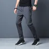 Pantalon d'été décontracté pour hommes, pantalon de sport fin en soie glacée, droit élastique, respirant, à séchage rapide, 240124