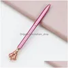 Gel Pens Wholesale Creativity Crown Adornment Crystal Pen Gem Ballpoint Ring Wedding Office Metal Rings Roller Ball 8 Style Jn26 Dro Dhphy