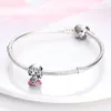 Pietre preziose sciolte Rosa 925 Argento originale Farfalla Fiore Gatto Ragazza Ballerina Scarpa Fascino Perline Misura Bracciale Collana Ciondolo Gioielli fai da te