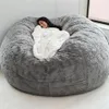 Chair Covers D72x35in Giant Fur Bean Bag Cover Big Round Soft Fluffy Faux BeanBag Lazy Sofa Bed Living Room Furniture Drop258Y