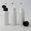 50 x 50 ml Travel Pet Plastic Cream Bottle With White Black Clear Flip Top Cap Insert Set 5/3oz Cosmetic Shampoo Containerfree Shipping XNDU