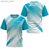 Men's T-Shirts Mens tennis shirt badminton jacket ultra-thin quick drying fitness training suit casual running sportswear 3D printed T-shirt Q240130