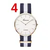 Homens Mulheres Relógios 40mm Quartz Nylon Canvas Band Designer Watch Casual Presentes de Natal Marca Relógio de Pulso Unissex 1024 Alta Quality244B