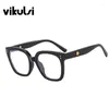 Sunglasses Frames Vintage Rivet Square Clear Glasses Frame Men Women Blue Light Computer Spectacles Reading Optical Myopia Eyeglass