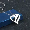 Pendants Heart Shape Personalized Engrave Name Necklace Silver Color Necklaces & Pendants Gift For Her (JewelOra NE102378)