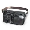 Waist Bags Top Quality Leather Travel Fanny Belt Bag Chest Pack Sling Design Phone Cigarette Case For Men Male 811-10