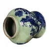 Garrafas Chinesas Antigas Dinastias Ming e Qing Vaso de Porcelana Branco Azul Pintado à Mão