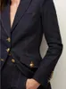 Garnitury damskie 2024 Wiosenne lato oryginalne dżinsy dżinsowe długie rękaw Slim Fit Woman Blazer