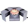 Blomma presentförpackning Diy Cube Form Presentlåda Innovativ jubileum Birthday Wedding Valentines Day Surprise 24 x 24 x 22cm194s