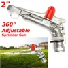 2 DN50 Çinko Alaşım Nozul Sulama Sprinkler Tabancası Su Sistemi 360 Derece Ayarlanabilir Yağmur Püskürtme Tabanca Alan Sprinkler T20053244B