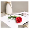 Dekorativa blommor kransar röd rose siden konstgjorda rosor vit knopp falsk för hem alla hjärtans dag gåva bröllop dekoration inomhus de dhbcq