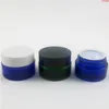 200 x 20g 30g 50g化粧品用の空の紫色のガラスジャー青いプラスチックキャップシッグQualti rbkv付き化粧品パッケージング化粧品パッケージ