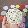 Bordmattor Retro virkade kustunderlägg Mat 10 cm Rund handgjorda mori doilies Cup Pad Shooting Props Flower Lampshade 12pcs grossist