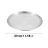 Plates Stainless Steel Camping Plate Lightweight Dinner Dish Large Capacity Round Hiking Backpacking Picnic Outdoor Tableware