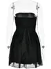 Mozision Elegancki ramy Seksowna mini sukienka Kobiety moda czarna off -back -Backless Planowane cekiny Sparkle Club Party 24030