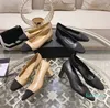 Top quality Dance shoes fashion women wedding pointed shoe Classic button womens chunky heel