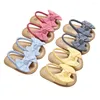 Sandalen 0-18 Monate Sommer geborenes Baby Mädchen Jungen Schuhe Schmetterling flach mit Absatz weicher Kork 4 Farben Kleinkind Säugling