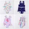 Ensembles de vêtements Girlymax 2 pièces une pièce été bébé filles enfants vêtements maillot de bain boutique ensemble volants couleur rayure à manches longues