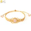 Bracelets csja bracelet ovale cristal en corde tressée cabochon stone naturel rose quartz bracelets ajustés vintage pour femmes bijoux g993