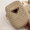 Fashion Designer Brand Letter Straw Woven Bag Tote Paper Woven Women Shoulder Bag Summer Beach Handbag Bag G220622296M