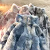 Casacos de Trench das Mulheres 2024 Inverno Quente Jaqueta de Algodão Homens e Mulheres Rua Moda Marca Tie-Dye Solto Casal Desgaste Cordeiro Veludo