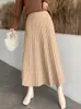 TIGENA Knitted Long Maxi Skirt Women Fall Winter Casual Solid Thick Warm A Line High Waist Ankle Length Female Ladies 24030