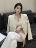 Hoge Kwaliteit Mode Kleine Geur Tweed Jasje Vrouwen Koreaanse Elegante Jassen Lente Franse Vintage Bovenkleding Top 240126