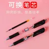 Geri Çekilebilir Beyin Pens Doldurma Orta Nokta Dergi Defter Yazma Ofis Malzemeleri için Tıklayın Kalem Japon Stil