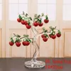 Beatiful Crystal Red Cherry BPPLE Tree Figurines Crafts Fengshui Ornament Home Decoration Christmas New Year Gifts Y200903231u