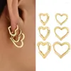 Çember Küpeler Altın Renk Kalp Şekli Kulak Toka Çemberi Kadınlar Modeli Cazibe Küçük Küpe Moda Takı Hediye227d