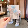 Grampos de cabelo IHUES Chinoiserie Headdress Terno Crianças Hairpin Transparente Flower Clip Step Shaking Borla Borboleta Ornamento