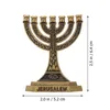 Castiçais de metal festival titular ornamentos hanukkah castiçal decoração festa judaica