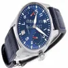 Heren Super ZF Factory Edition Big Pilot Boutique London Edition Asia Clone 52010 Blauwe wijzerplaat Power Reserve-indicator Heren189L