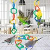 Autres fournitures d'oiseaux 20 pièces crochets à clip en plastique chaîne maillon couleur arc-en-ciel enfants jouet d'apprentissage petit animal de compagnie perroquets accessoire de cage