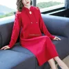 Etnische Kleding 2024 Verbeterde Chinese Cheongsam Jurk Herfst En Winter Lange Mouwen Hollow Out Ontwerp Qipao Losse Afslanken W199